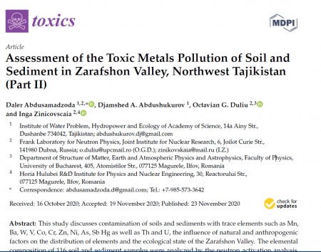 Assessment of the Toxic Metals Pollution of Soil and Sediment in Zarafshon Valley, Northwest Tajikistan (Part II)